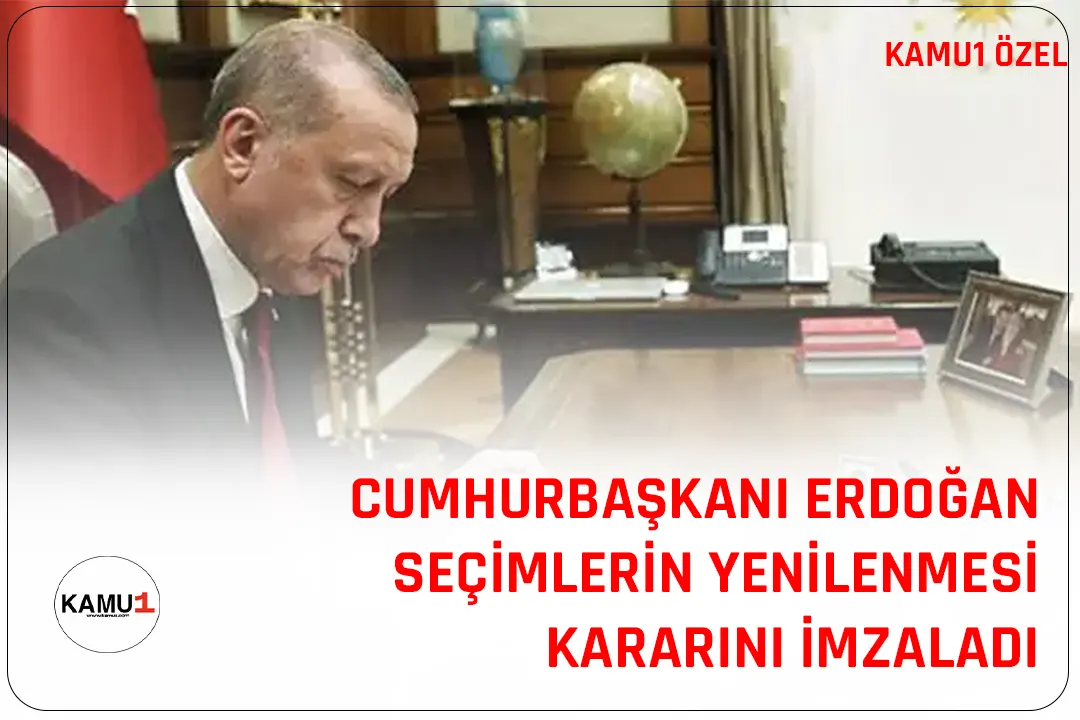 Cumhurbaşkanı Erdoğan, Anayasa'nın 116'ncı maddesi uyarınca, 18 Haziran 2023'te yapılması planlanan seçimlerin 14 Mayıs'ta yenilenmesi kararını imzaladığını açıkladı.