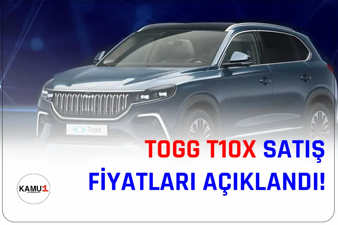 Türkiye'nin yerli otomobil üreticisi Togg, ilk modeli T10X'in satış fiyatlarını açıkladı. Buna göre, standart menzilli model 953 bin TL, uzun menzilli model ise 1 milyon 215 bin TL'den başlayan fiyatlarla satışa sunulacak. Togg T10X, iki farklı donanım seviyesi ve iki batarya seçeneğiyle ön siparişe açılacak.